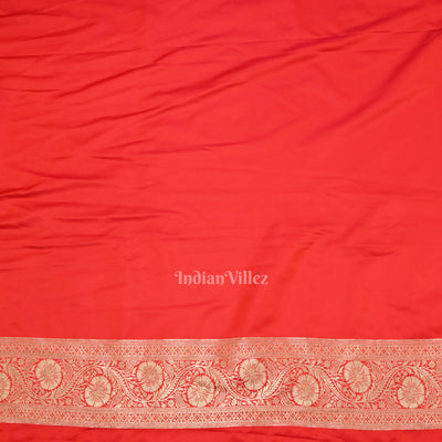 Bridal Wedding Deep Red Soft Pure Mashru Satin Silk Banarasi Saree