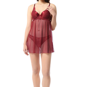 Eternal Bliss Padded Wired Babydoll - Rio Red