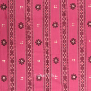 Baby Pink Black Flower Buti Odisha Ikat  Sambalpuri Dress Material & Dupatta
