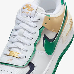 Nike | AIR FORCE 1 SHADOW  { WHITE/MIDNIGHT NAVY-MALACHITE-SESAME