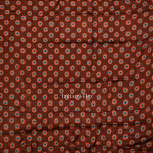 Coffee Digital Print Banarasi Silk Saree