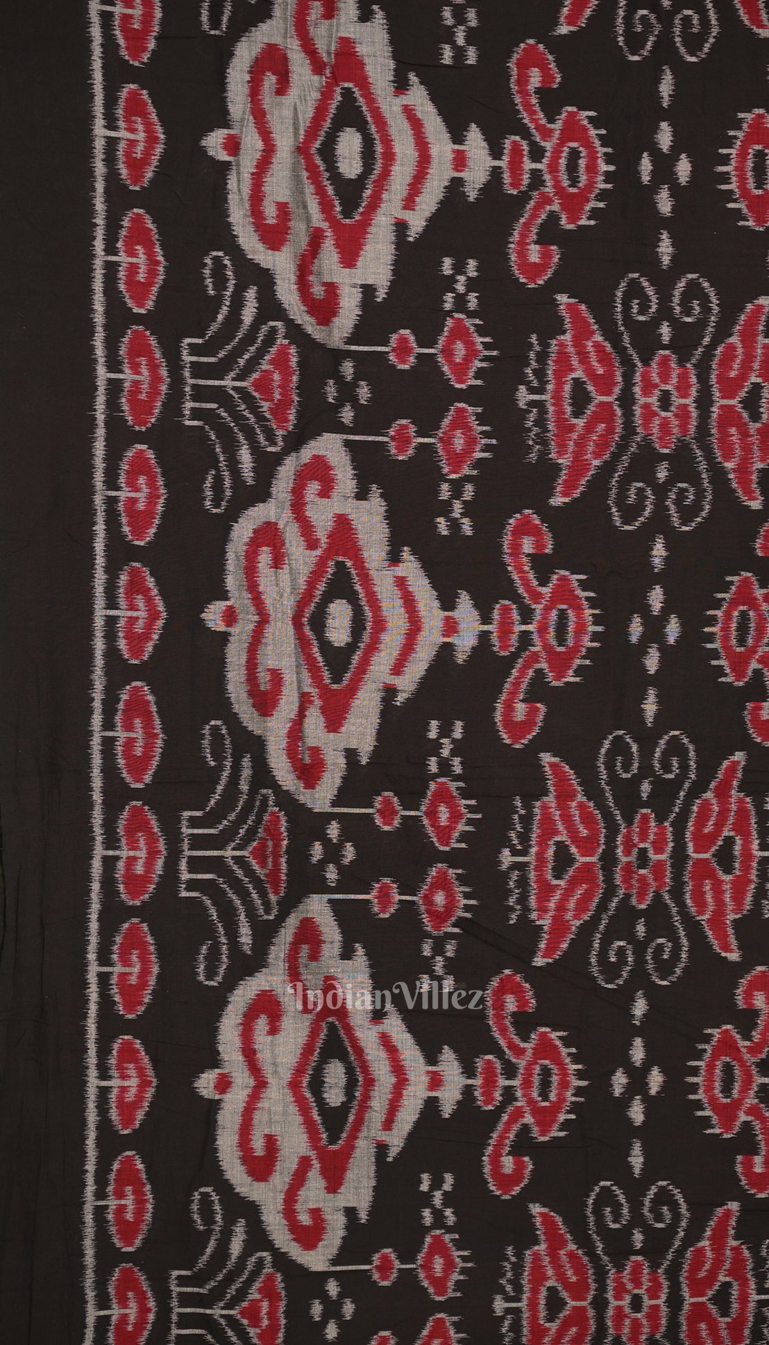 Black With Multicolour Floral Theme Odisha Ikat Sambalpuri Pure Cotton Saree