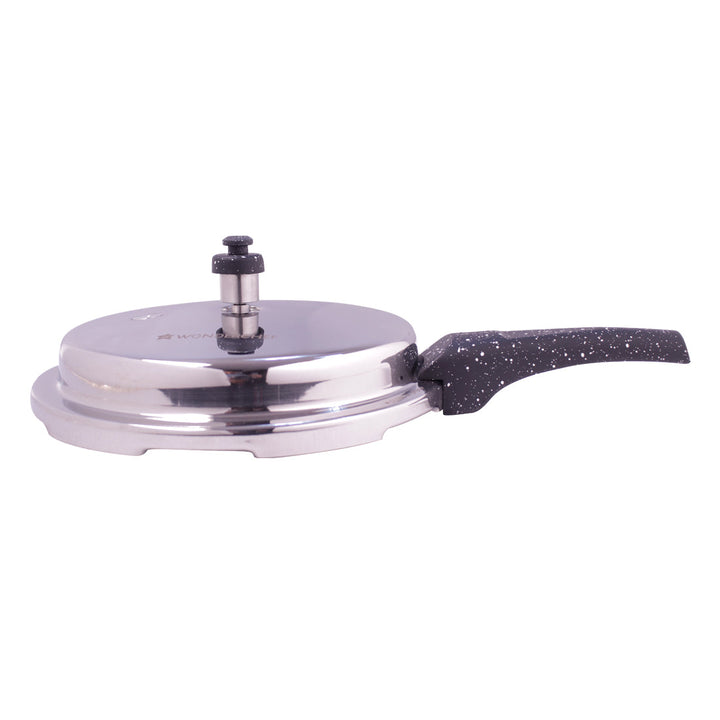 Granite Induction Base 3L Pressure Cooker with Outer Lid, Silver with Black Handle blacktree