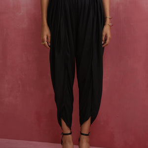 trueBrowns Black Modal Kaftan Kurta Set