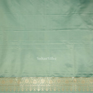 Pastel Green Soft Pure Mashru Satin Silk Banarasi Saree