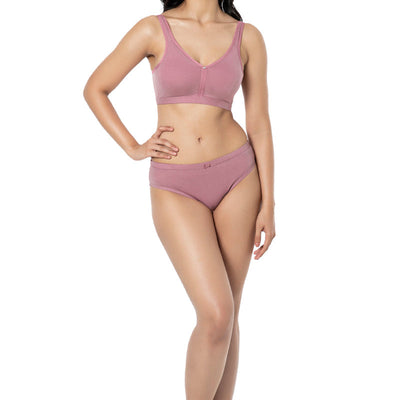 Cotton Chic Support Solid Non Padded Non-Wired Bra - Mesa Rose