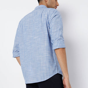 Blue Striped Linen Shirt