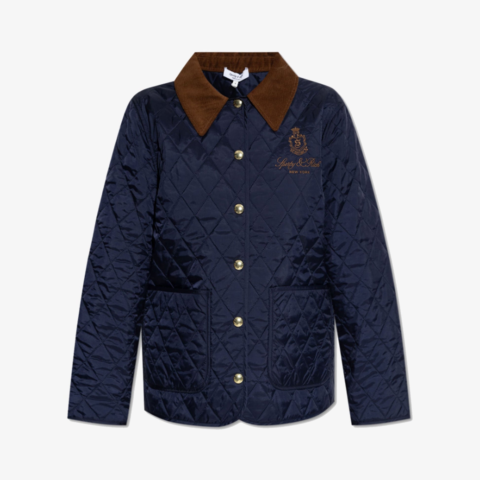 SPORTY & RICH | VENDOME NYLON QUILTED JACKET { NAVY