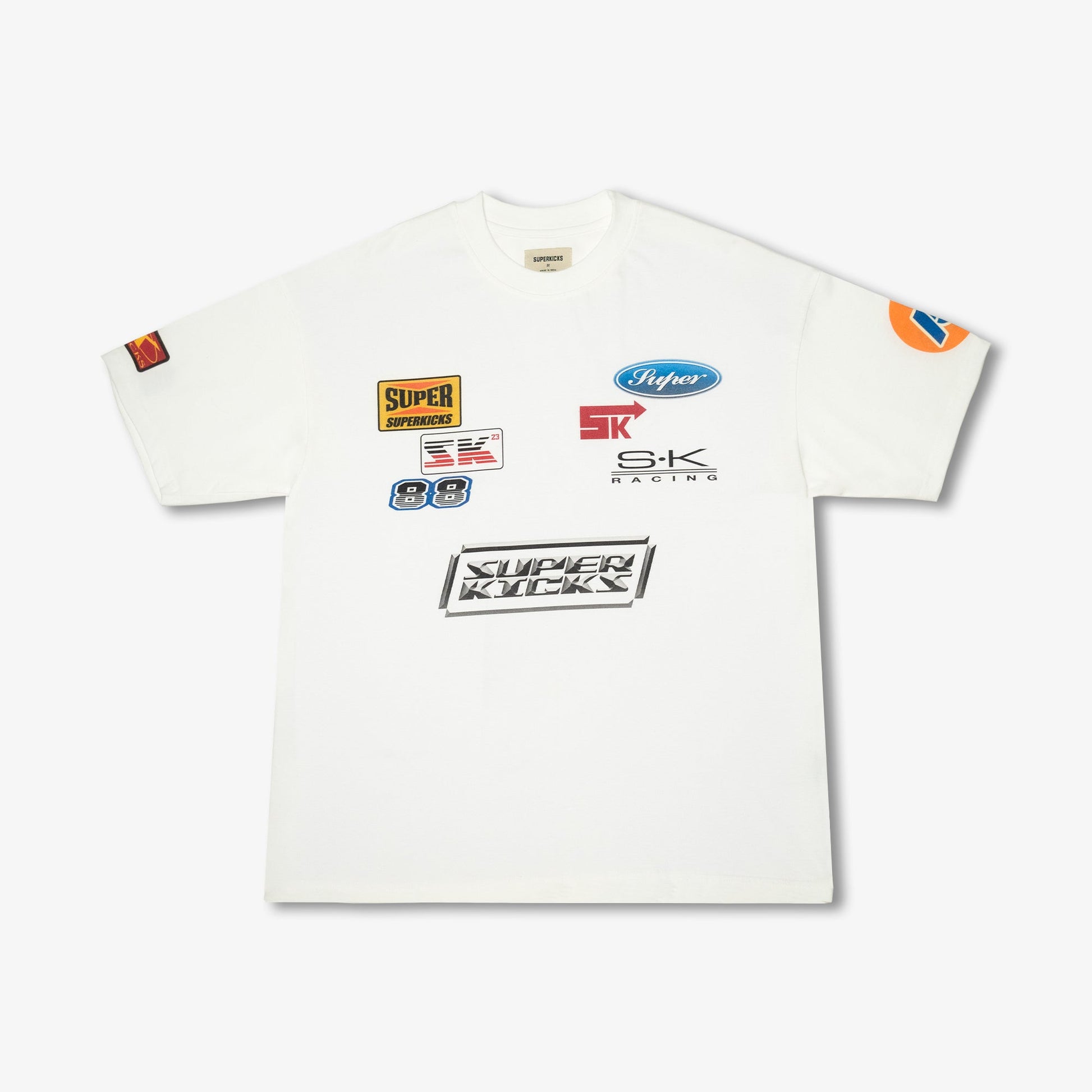 Superkicks | BUMPER STICKER TEE  { OFF WHITE