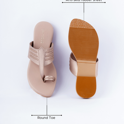 Rosy Pink Kolha Flats