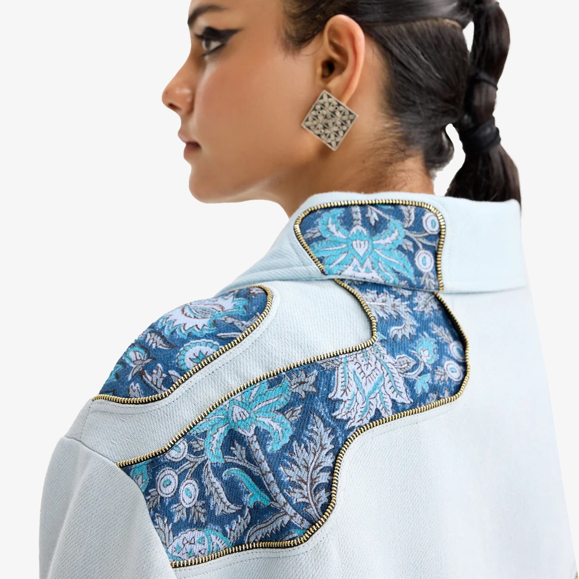 F A R A K | CLOSURE HANDMADE JACKET { BLUE/BLUE