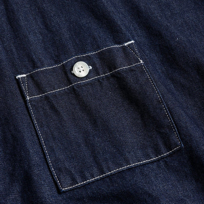 FDMTL | DENIM HAORI S/S SHIRT RINSE { INDIGO