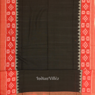 Red Black Odisha Ikat Sambalpuri Dress Set & Dupatta