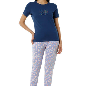 Full Length PJ Bottom - Brunnera Blue Floral Print