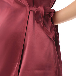 Eternal Bliss Satin Robe - Rio Red