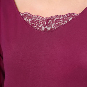 Lace Touch Sleep Top - Anemone
