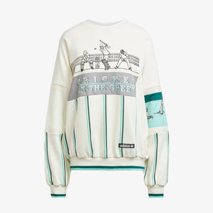 Adidas Originals | RETRO SPORTS CRICKET-INSPIRED CREW SWEATSHIRT { OFF WHITE