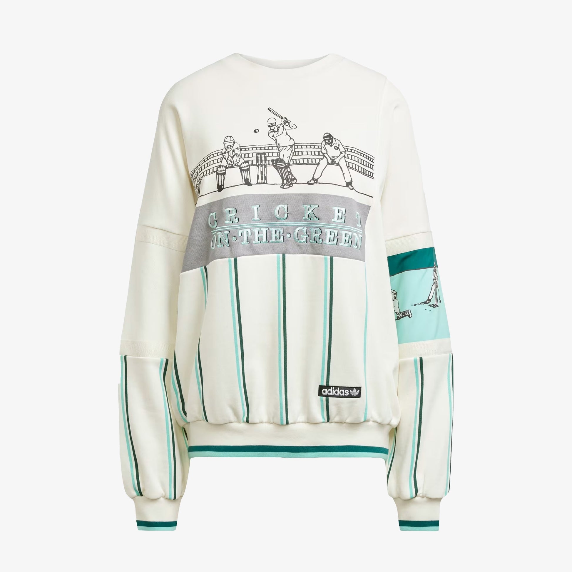 Adidas Originals | RETRO SPORTS CRICKET-INSPIRED CREW SWEATSHIRT { OFF WHITE