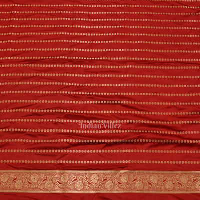 Maroon Red Soft Pure Mashru Satin Silk Banarasi Saree