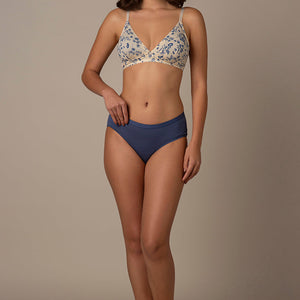 Trendy Plunge Padded Non-Wired Cotton Bra - Floral Print