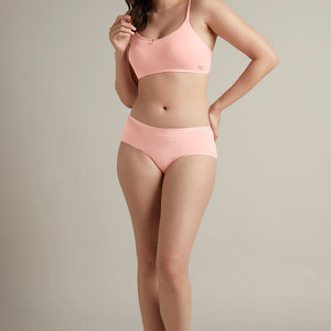Daily Support Non Padded Non-Wired Cotton Bra - Impatiens Pink