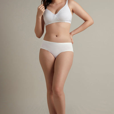 Chic Comfort Non-Padded and Non-Wired Cotton Bra - White