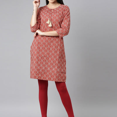 Women Solid Cherry Mid Rise Slim Fit Ankle Length Leggings - Tall