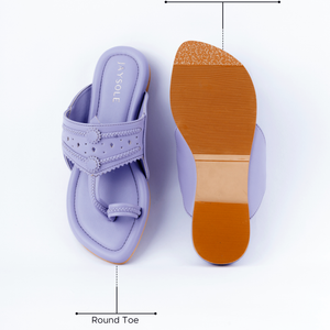 Chatelle Lavender Solid Kolha Flats