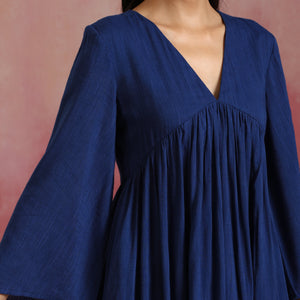 trueBrowns Blue Cotton Dobby Kurta Set