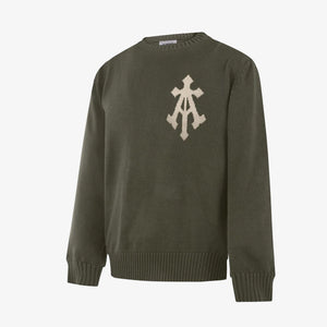 ALMOST GODS | ALPHA CROSS KNIT SWEATER { OLIVE