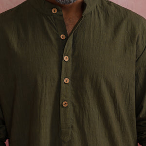 trueBrowns Men's Olive Kurta