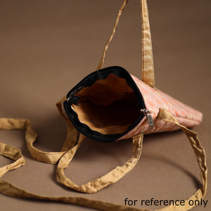 Beige- Handcrafted Quilted Silk Sling Bag 22
