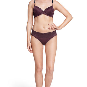 Lace Embrace Solid Padded wired Bra - Fig