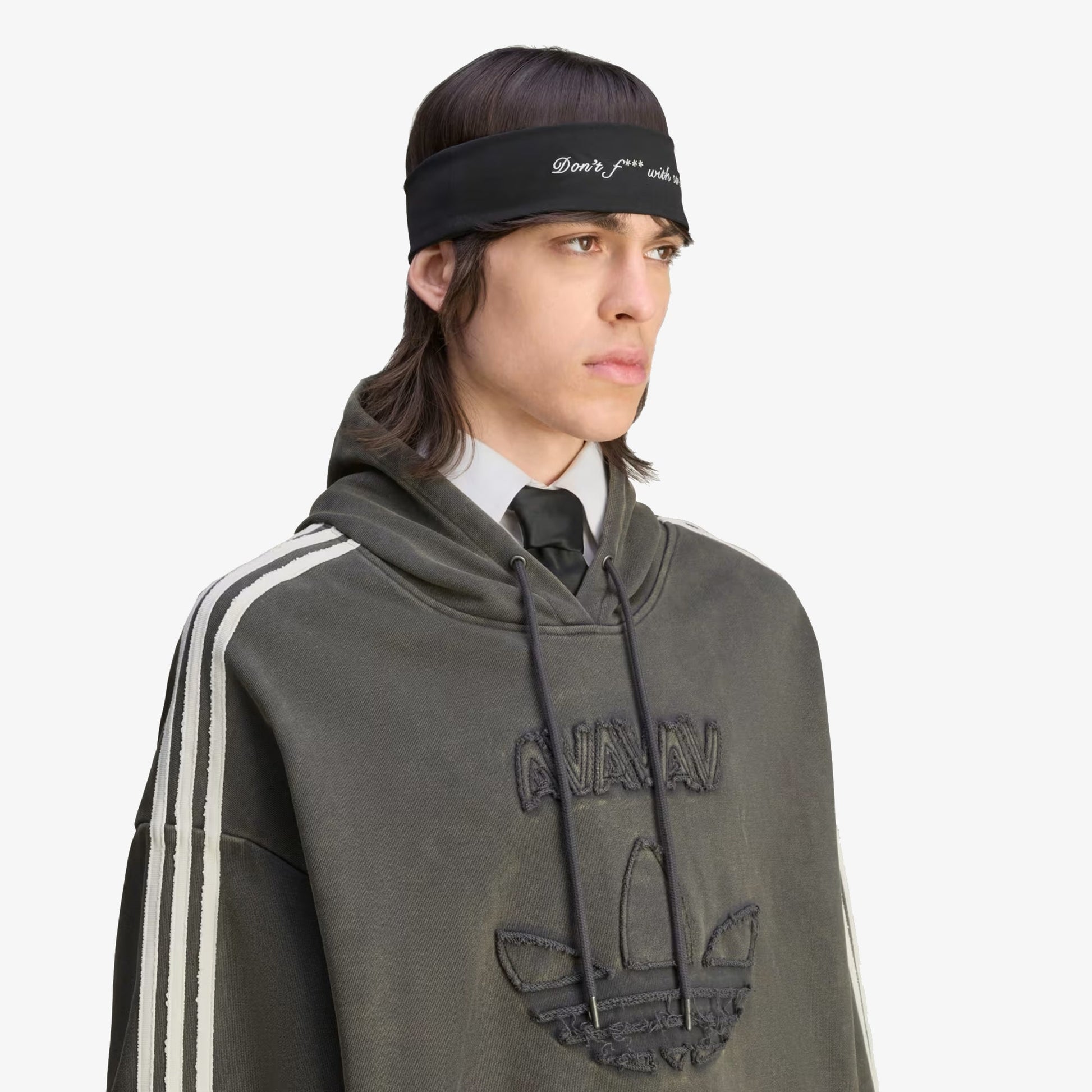 ADIDAS ORIGINALS | AVAVAV SHOULDERLESS HOODIE { CARBON