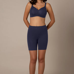 Smooth Mid-thigh Cotton Shortie Liner - Midnight