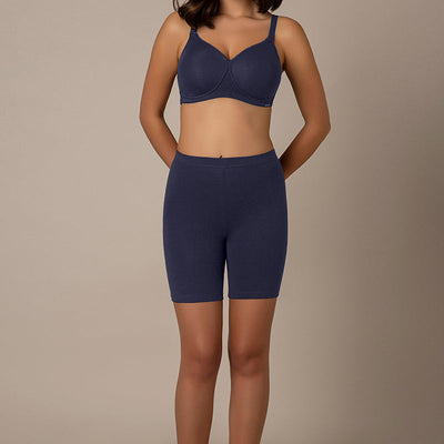 Smooth Mid-thigh Cotton Shortie Liner - Midnight
