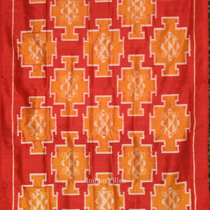 Exclusive Designer Red with Mustard Yellow Contemporary Silk Saree