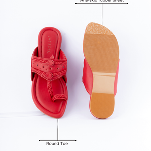 Indian Red Solid Kolha Flats