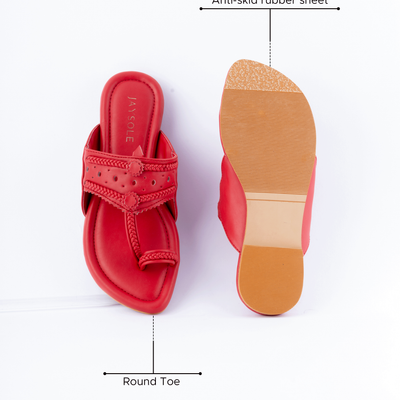 Indian Red Solid Kolha Flats