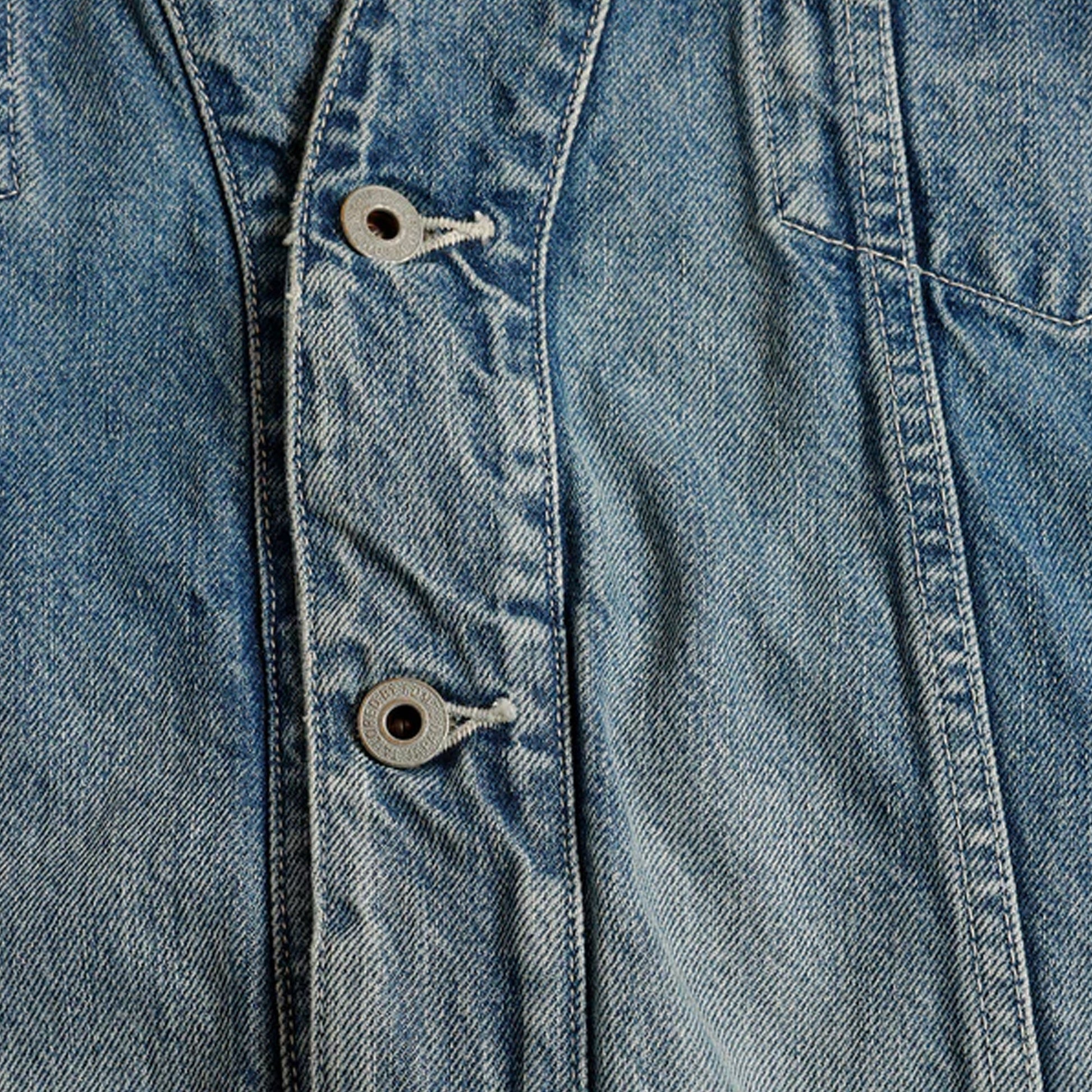 FDMTL | DENIM HAORI JACKET 4YR WASH { INDIGO