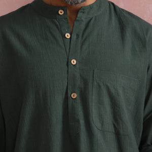 trueBrowns Men's Green Cotton Co-ord set