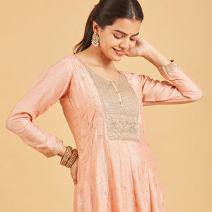 Peach Fuzz Anarkali Set