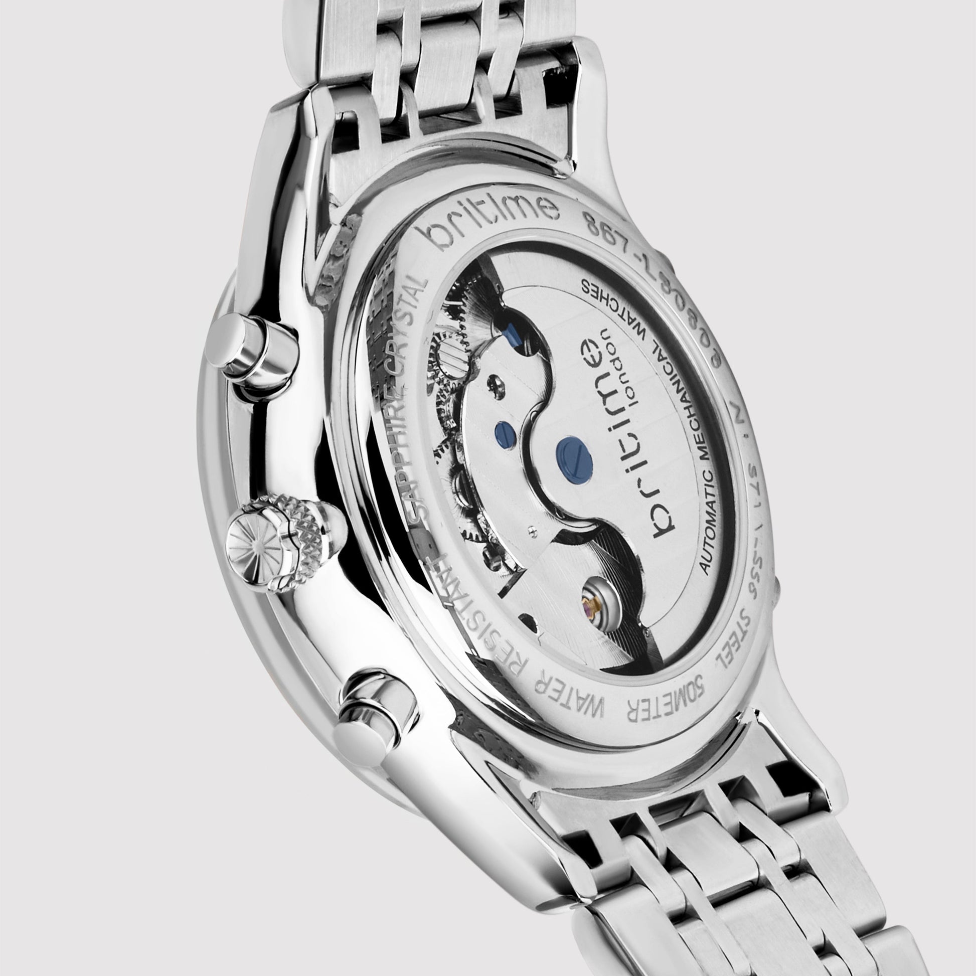 Celestial Men Automatic Silver Dial Chronograph Metal Watch 867-M10301