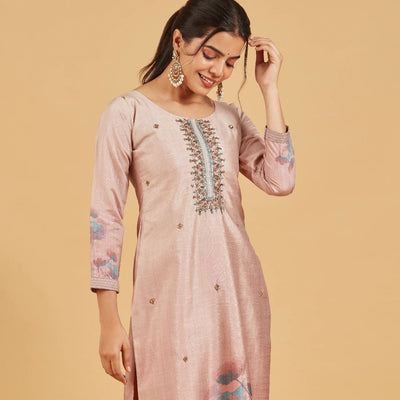 Pastel Mauve Festive Kurta Set