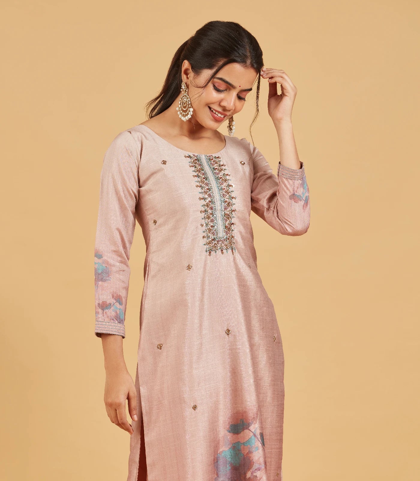 Pastel Mauve Festive Kurta Set