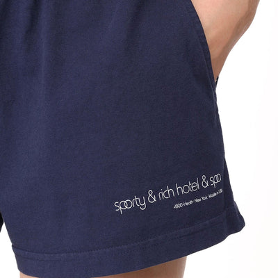 SPORTY & RICH | SPA DISCO SHORTS { NAVY/WHITE