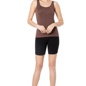 Broad Strapped Body Hugging Modal Vest - Cacao Nibs