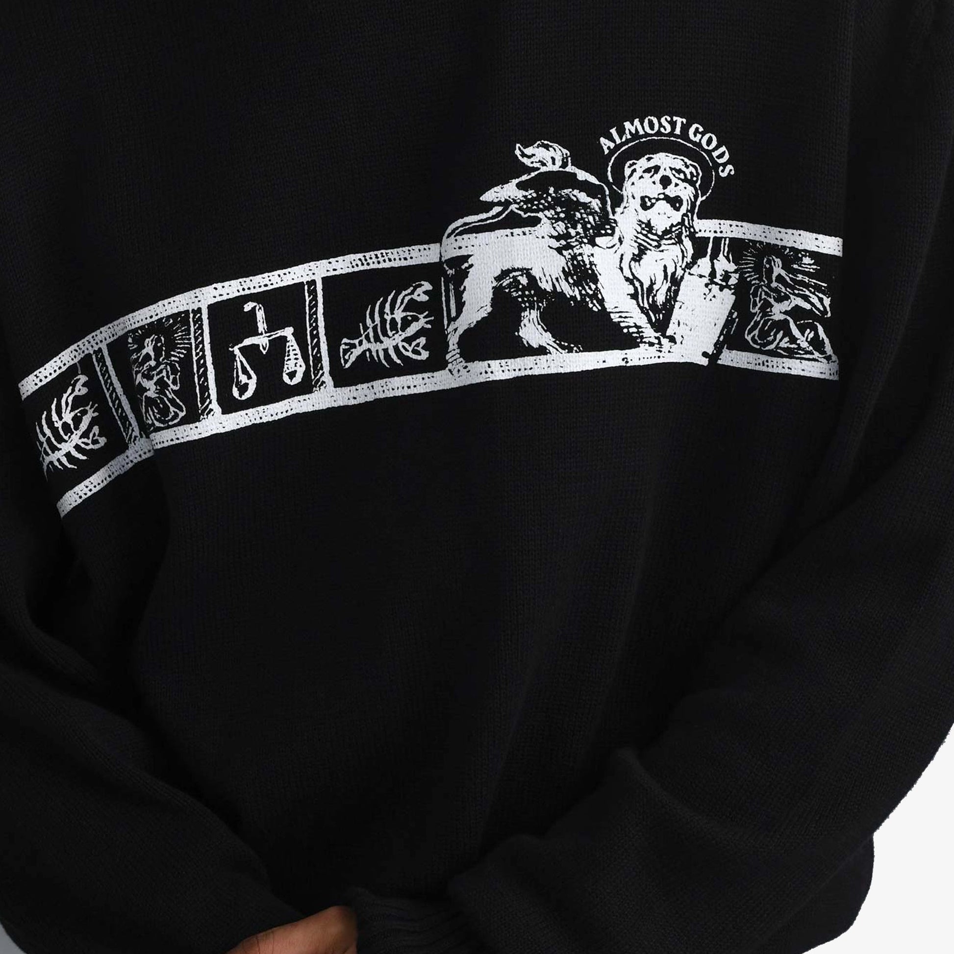 ALMOST GODS | ZODIAC KNIT SWEATER IN BLACK { BLACK