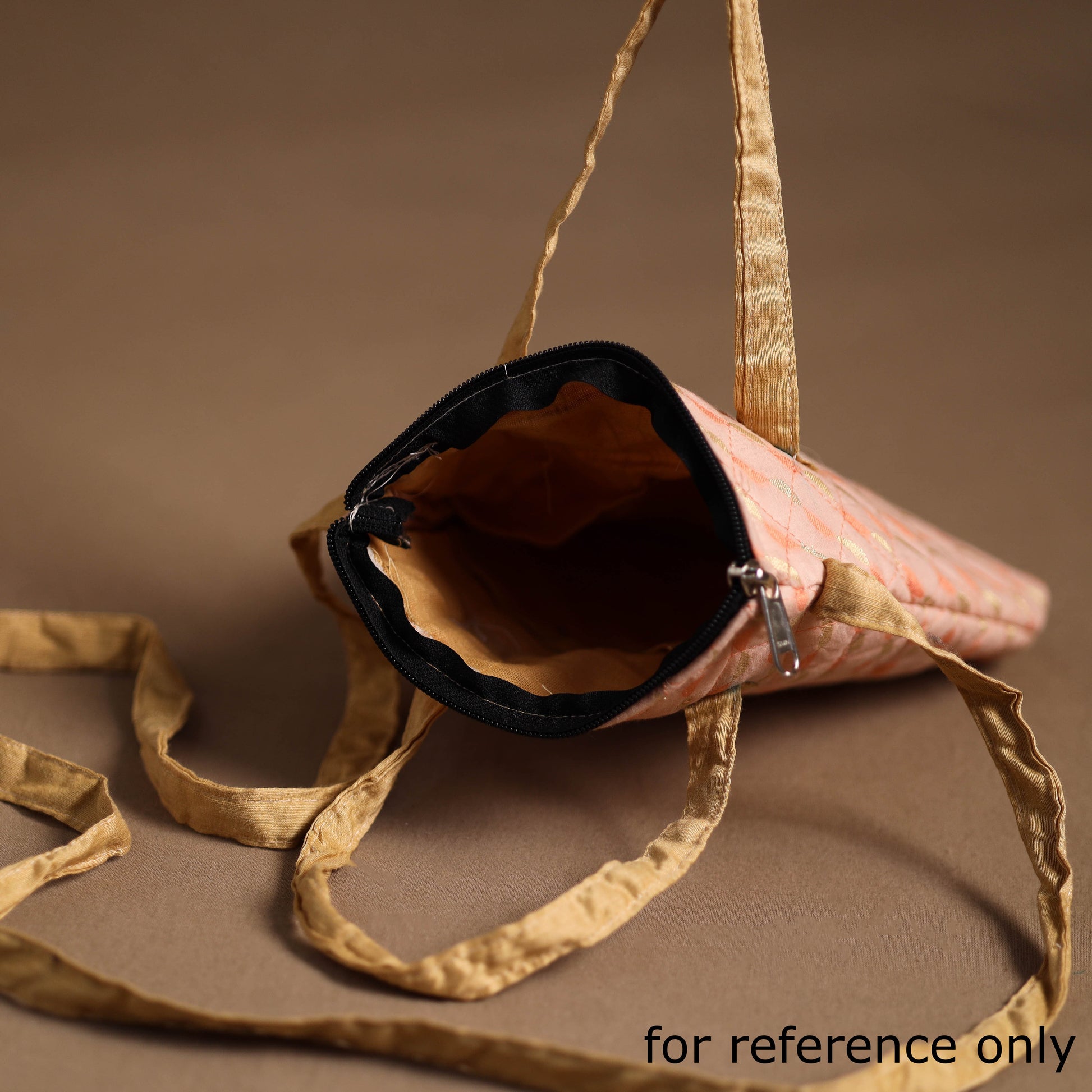 Beige - Handcrafted Quilted Silk Sling Bag 40