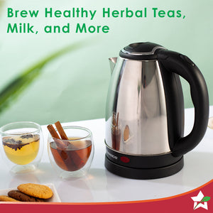 Wonderchef Renewed Crescent Electric Kettle | Stainless Steel